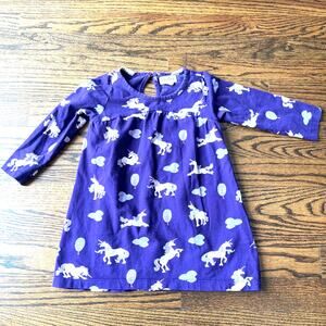 Hatley Purple Unicorn Long Sleeve Toddler Girl Dress - 2